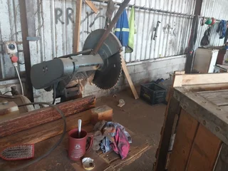 2 x Compressors 1 x Cut off Saw1 x Radial Arm Saw