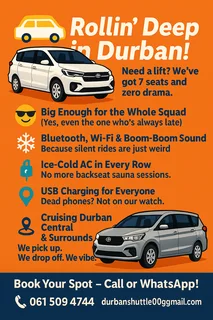 December Transport Specials – Comfortable 7-Seater Vehicles Available