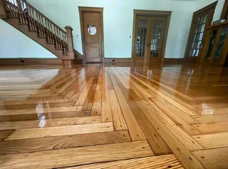 VARIETY OF QUALITY HANDWORKS ESPECIALLY FOR OREGON PINE PARQUET PLANKS RESTORATION SAND AND SEALING