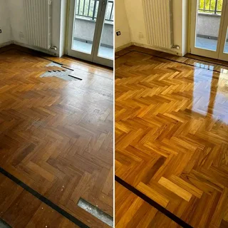 VARIETY OF QUALITY HANDWORKS ESPECIALLY FOR OREGON PINE PARQUET PLANKS RESTORATION SAND AND SEALING