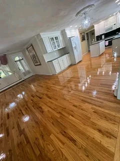 Wooden flooring restoration services especially for Oregon pine parquet planks sanding and sealing.