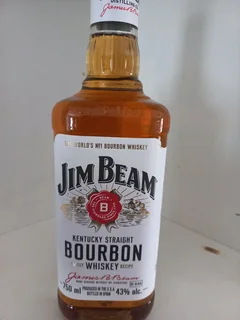 Bottle of"Jim Beam" whiskey on sake