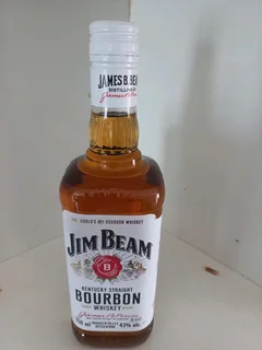 Bottle of&#34;Jim Beam&#34; whiskey on sake