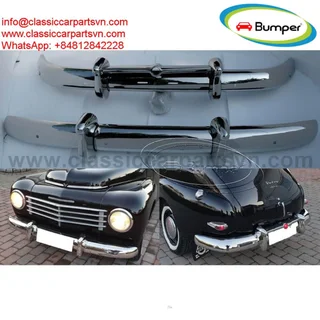 Volvo PV 444 (1947-1958) bumpers with bullhorns overriders by stainless steel