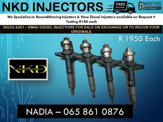 Isuzu 4jk1 - Dmax - Dteq Diesel Injectors For Sale On Exchange Or To Recon With Warranty