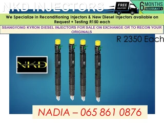 Ssangyong Kyron Diesel Injectors For Sale On Exchange Or To Recon With Warranty