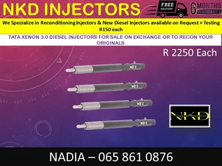 TATA XENON 3L DIESEL INJECTORS FOR SALE ON EXCHANGE OR TO RECON WITH WARRANTY