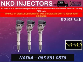 Vw/polo 1.6 Diesel Injectors For Sale On Exchange Or To Recon With 6 Months Warranty