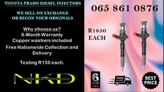 Toyota Prado diesel injectors for sale on exchange or recon