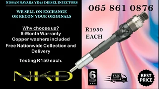 Nissan Navara Diesel Injectors For Sale On Exchange Or Recon With Warranty