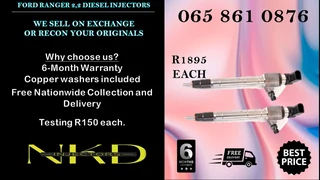 Ford Ranger 2.2 Injectors For Sale On Exchange Or Recon