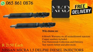 Nissan Micra diesel injectors for sale or recon with warranty