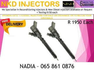 HYUNDAI GETZ DIESEL INJECTORS FOR SALE OR TO RECON