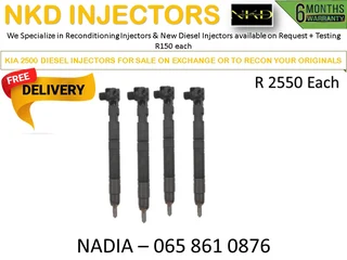 Kia (2500) Diesel Injectors For Sale On Exchange Or To Recon With Warranty