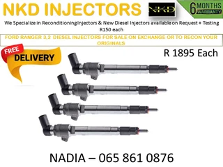 Ford Ranger 3.2 Diesel Injectors For Sale On Exchange Or To Recon With Warranty