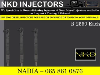 Kia (2500) Diesel Injectors For Sale On Exchange Or To Recon With Warranty