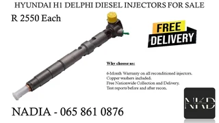 Hyundai H1 2.5 Diesel Injectors For Sale.