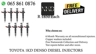 Toyota 1KD diesel injectors for sale