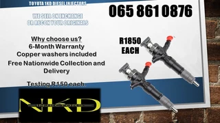 Toyota 1KD diesel injectors for sale on exchange or recon