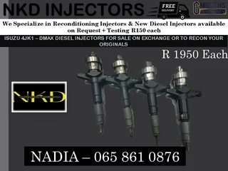 Isuzu 4jk1 - Dmax - Dteq Diesel Injectors For Sale On Exchange Or To Recon With Warranty