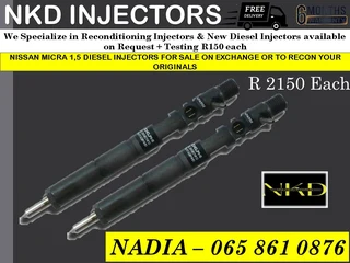 Nissan Micra 1.5 Diesel Injectors For Sale On Exchange Or To Recon With Warranty
