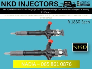 TOYOTA  HILUX DIESEL INJECTORS FOR SALE ON EXCHANGE WITH 6 MONTHS WARRANTY