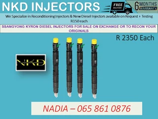 Ssangyong Kyron Diesel Injectors For Sale On Exchange Or To Recon With Warranty