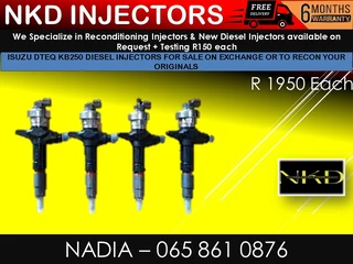 ISUZU DTEC KB250 DIESEL INJECTORS FOR SALE ON EXCHANGE OR TO RECON WITH WARRANTY