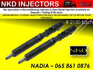 Nissan Micra 1.5 Diesel Injectors For Sale On Exchange Or To Recon With Warranty