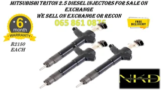 Mitsubishi Triton 2.5 Diesel Injectors For Sale On Exchnage Or To Recon With Warranty