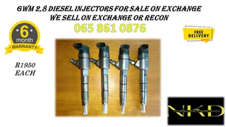 GWM 2.8 DIESEL INJECTORS FOR SALE ON EXCHANEG OR TO RECON