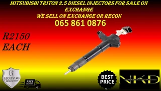 Mitsubishi Triton 2.5 Diesel Injectors For Sale On Exchange Or To Recon With Warranty