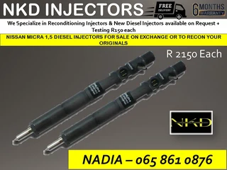 Nissan Micra 1.5 Diesel Injectors For Sale On Exchange Or To Recon With Warranty