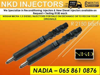 Nissan Micra 1.5 Diesel Injectors For Sale On Exchnage Or To Recon With Warranty