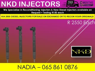 Kia (2500) Diesel Injectors For Sale On Exchange Or To Recon With Warranty