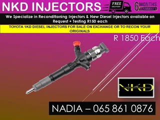 Toyota 1kd Diesel Injectors For Sale On Exchange Or To Recon With Warranty