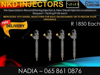 Mercedes Vito diesel injectors for sale on exchange or to recon with 6 months warranty and reports