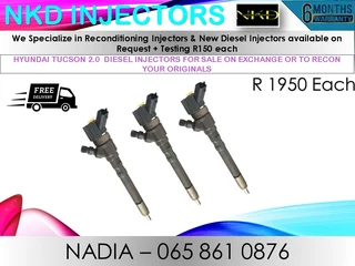 Hyundai Tucson diesel injectors for sale or we recondition your originals