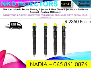 SsangYong diesel injectors for sale or recon your originals with test reports on each