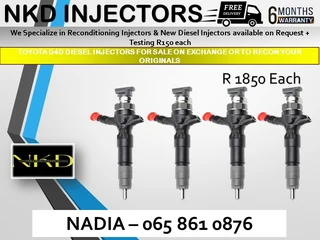 Toyota D4d Diesel Injectors For Sale Or To Recon