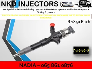 Toyota Prado 3.0 Diesel Injectors For Sale Or To Recon