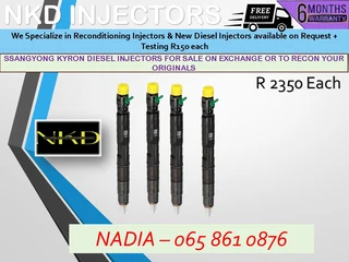 Ssangyong Kyron Diesel Injectors For Sale On Exchange Or To Recon With Warranty