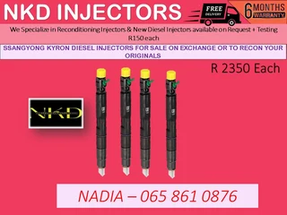Ssangyong Kyron Diesel Injectors For Sale On Exchange Or To Recon With Warranty