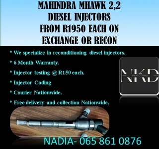 Mahindra Mhawk 2.2 Diesel Injectors For Sale On Exchange Or To Recon With Warranty