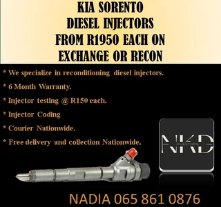 Kia Sorento Diesel Injectors For Sale Or To Recon