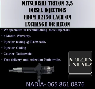 Mitsubishi Triton 2.5 Diesel Injectors For Sale On Exchange Or To Recon With Warranty