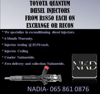Toyota Quantum Diesel Injectors For Sale On Exchange Or To Recon