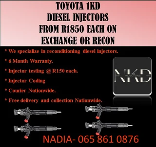 Toyota 1kd Diesel Injectors For Sale Or To Recon