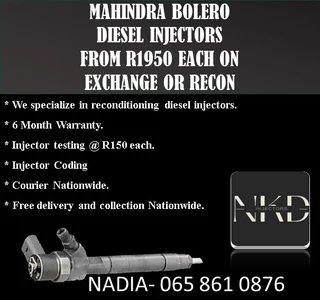 Mahindra Bolrero Diesel Injectors For Sale On Exchange Or To Recon With Warranty