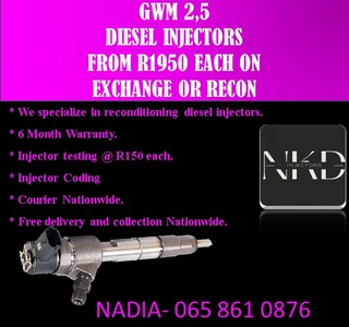 Gwm 2.5 Diesel Injectors For Sale Or To Recon